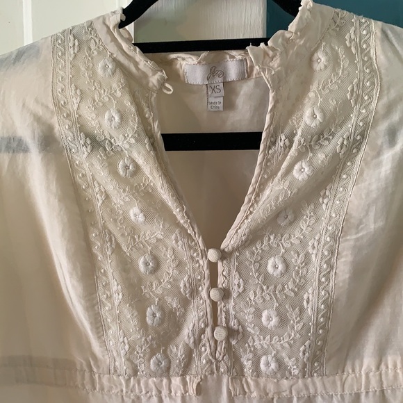 JOIE Ivory White Lace Embroidered Dress, Flaws, XS - Picture 4 of 8